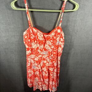 free people women babydoll mini dress 2 floral coastal beachy vacation boho